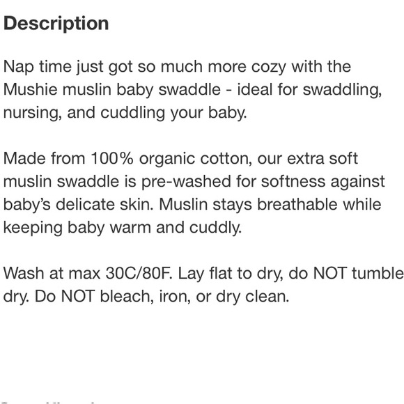 Mushie swaddle blanket. - Picture 4 of 6